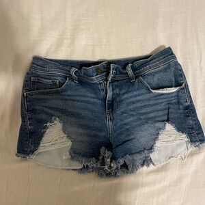 Hollister Blue Distressed Jean Shorts